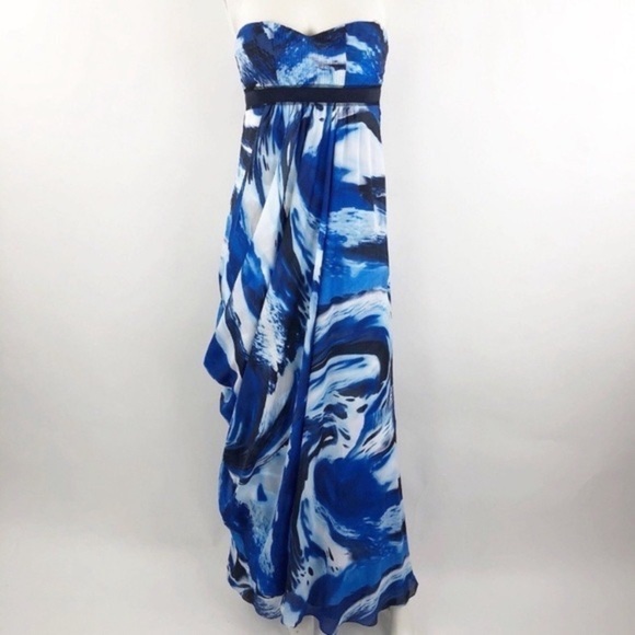 BCBG MAXAZRIA Strapless Cobalt Comb Dress Sz 0 - Picture 4 of 5